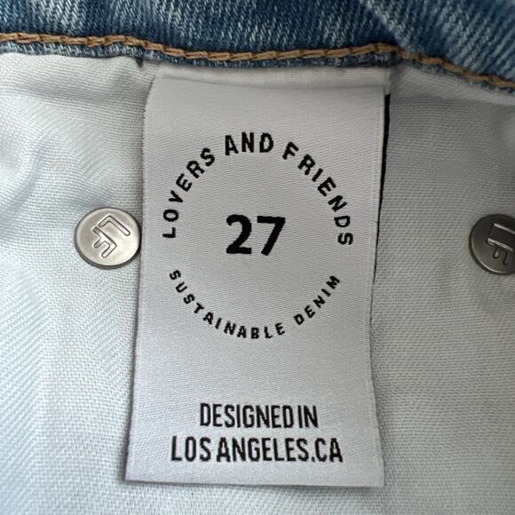 Lovers & Friends Jeans Womens 27 Reece High Rise Rigid Slim Straight Button Fly - Picture 5 of 14